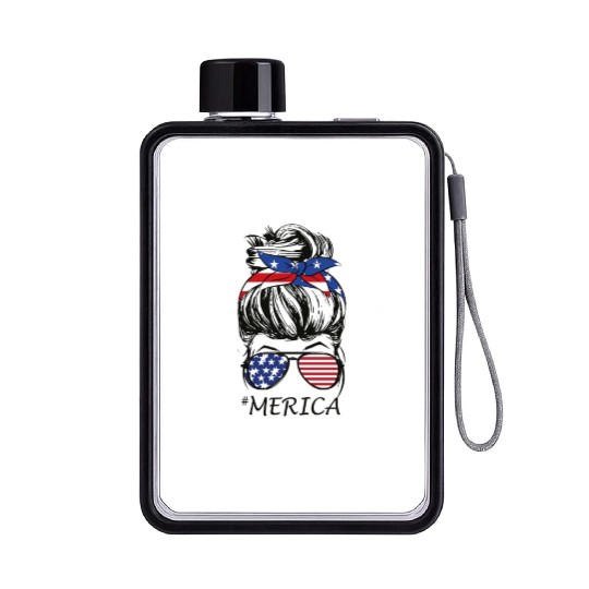 4th of July Merica Flat Water Bottles USA American Pride