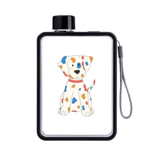 Cute and Colorful Dalmatian Dog Baby Flat Water Bottles
