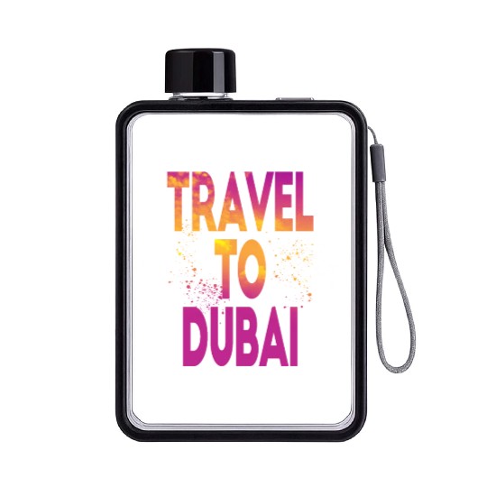 Travel To Dubai Flat Water Bottles