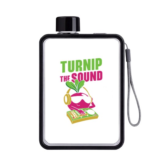 Music Turnip Party Music Lover Vegetable Flat Water Bottles