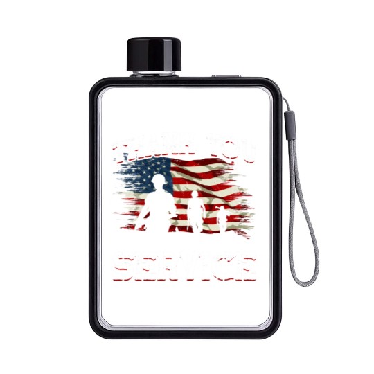 Memorial Day American Flag Patriotic Soldier US Flat Water Bottles