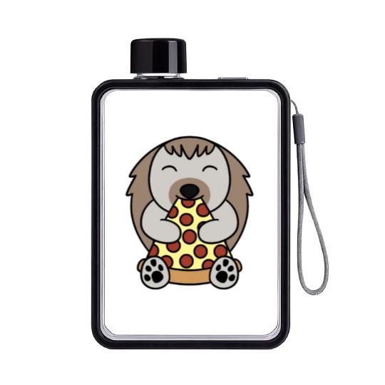 Hedgehog Pizza Lover Flat Water Bottles