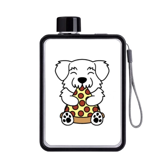 Maltese Pizza Lover Flat Water Bottles