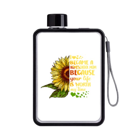 I Became Homeschool Mom Costume Back To School Flat Water Bottles