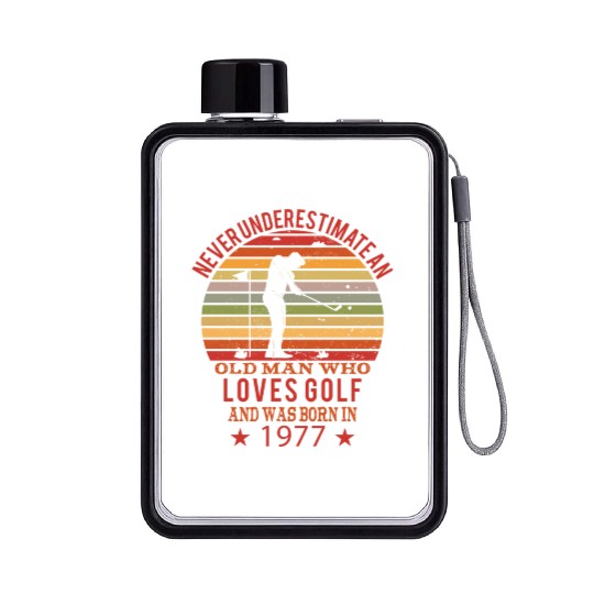 Golfing Golfplayers Vintage 1977 Birthday Flat Water Bottles