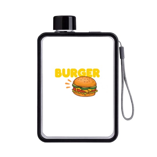 Cheese Burger Boy Flat Water Bottles