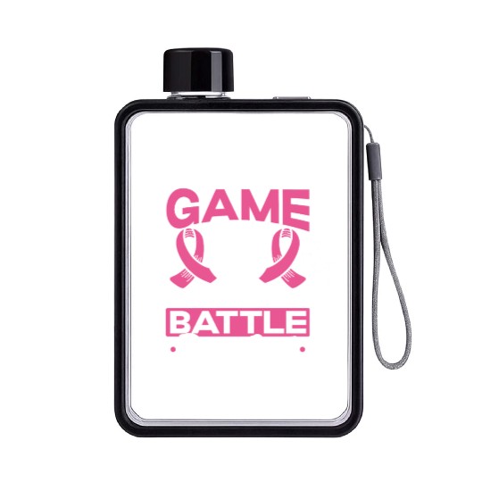 For Us It's A Game For Them It's A Battle Pink Out Flat Water Bottles