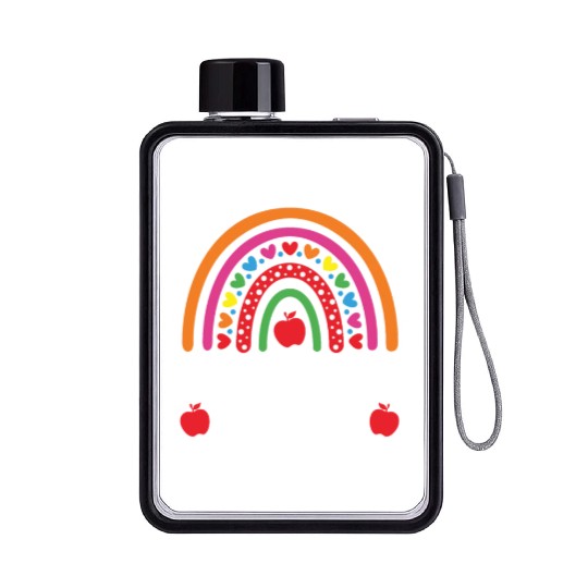Preschool Squad Rainbow Back to School Flat Water Bottles