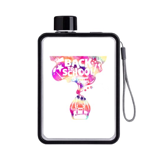 Backpack School Bus Back to School Flat Water Bottles