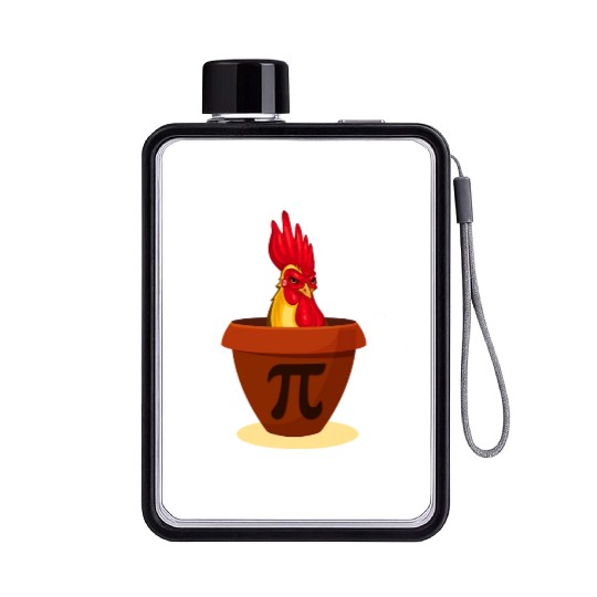 Funny Chicken Pot Pie Flat Water Bottles Chicken Pi day