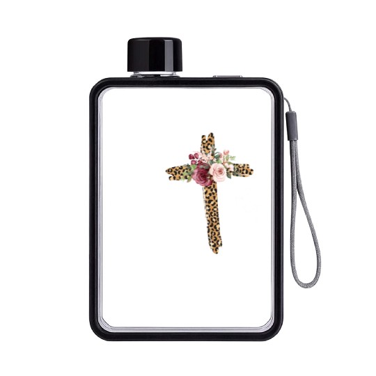 He Is Risen Jesus Christ Cross Easter Sunday Flat Water Bottles