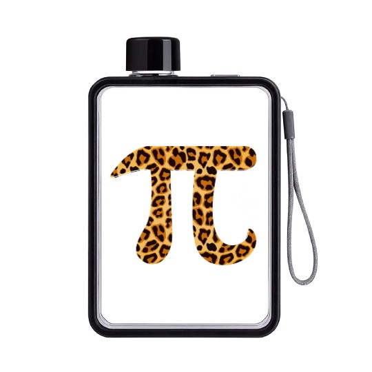 Pi Leopard Print Skin Cheetah Pi Day Math Nerd Flat Water Bottles
