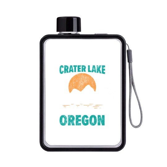The Crater Lake National Park USA Oregon America Flat Water Bottles
