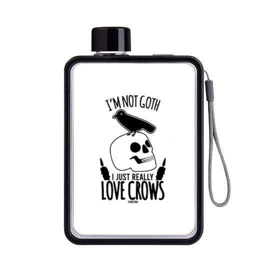 Gothic Crow superstition Flat Water Bottles