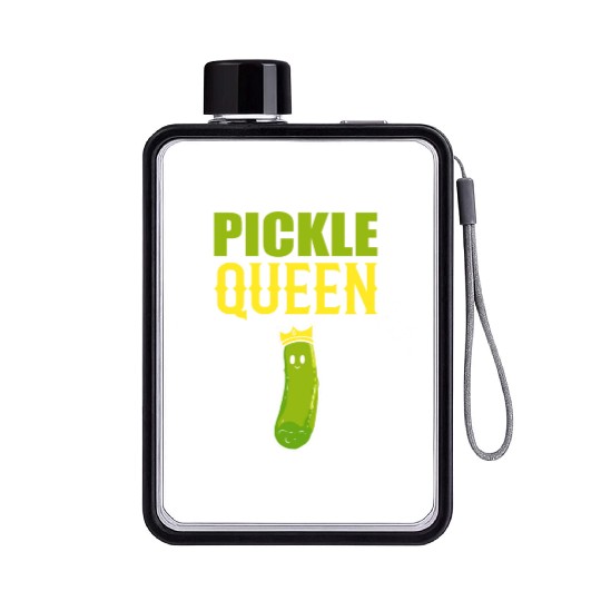 Pickle Queen Head Chef Gift Flat Water Bottles