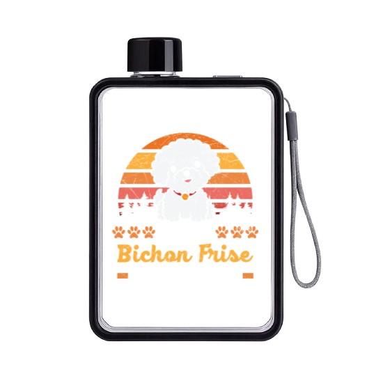 Best Bichon Frise Dad Ever Curly Hair Pup Puppy Flat Water Bottles