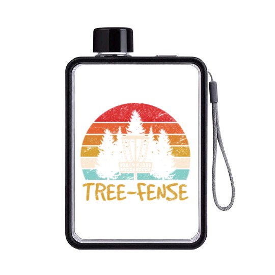 Tree-fense Disc Golf Players Funny Frisbee Golf Di Flat Water Bottles