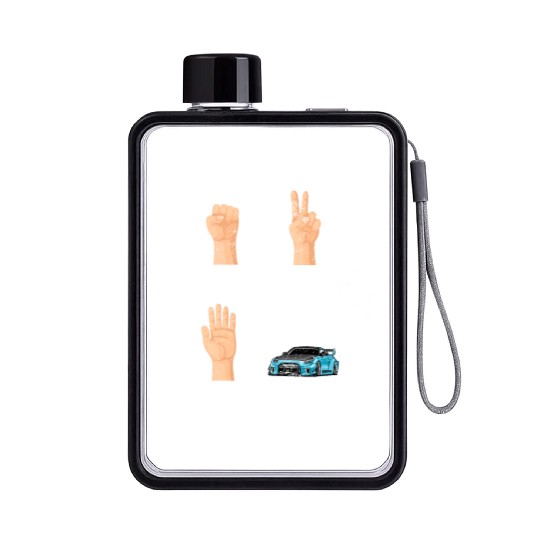 Rock Paper Scissors Nothing Beats Racing Funny Rac Flat Water Bottles