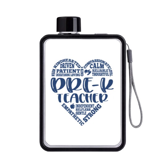 Pre K teacher, prek teacher, pre-k Flat Water Bottles