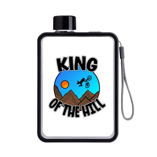 King Of The Hill - Cyclist Gift Flat Water Bottles