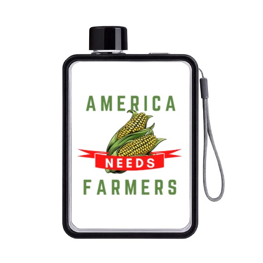 America Needs Farmers Flat Water Bottles - Gifts For Farmers