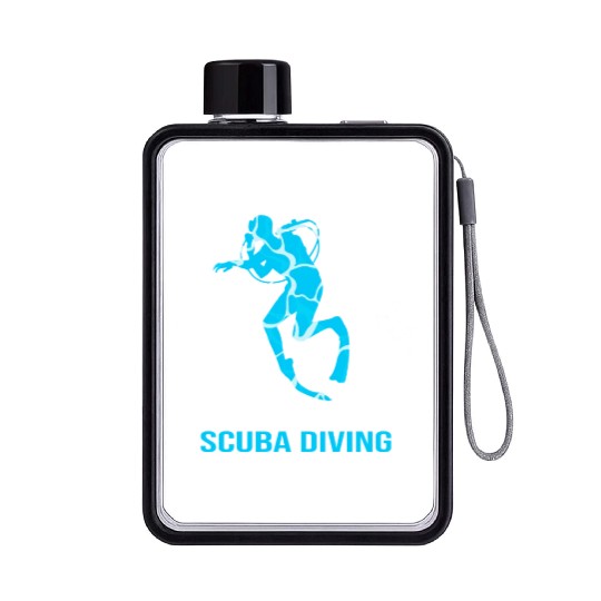 Funny Scuba Diver Id Rather Be Scuba Diving Flat Water Bottles