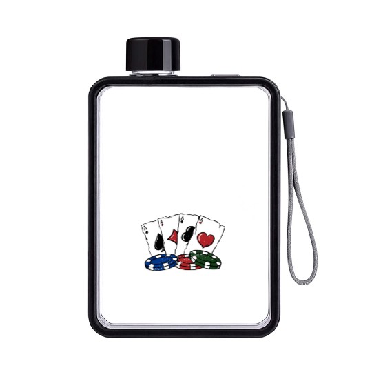 Whales Rashly Roll Chips Casino Poker Gambling Flat Water Bottles