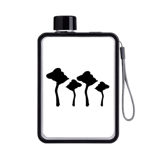 four trees symbol forest nature Flat Water Bottles