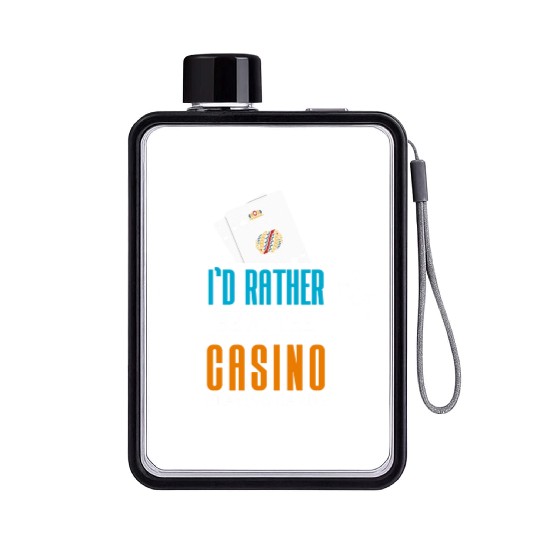 Gambling Winner Dice Blackjack Flat Water Bottles