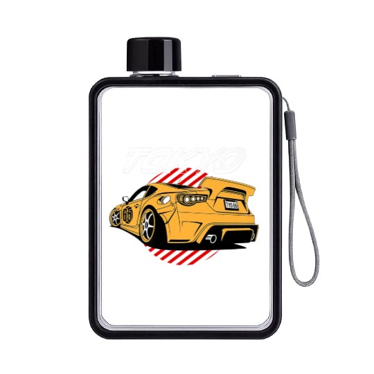 Tokyo Race Car Japan Street Racing Premium Flat Water Bottles