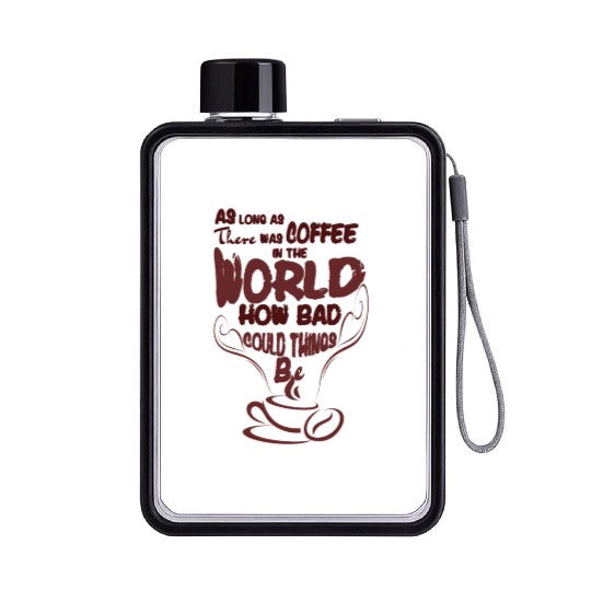 coffee be coffee Flat Water Bottles