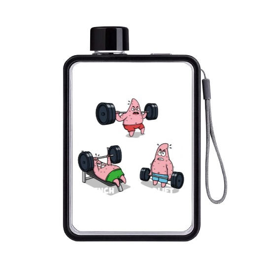 Majin Buu vs Patrick - Funny Anime Gym Flat Water Bottles