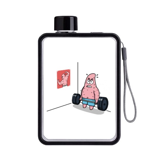 Majin Buu vs Patrick - Funny Anime Gym and Workout Flat Water Bottles