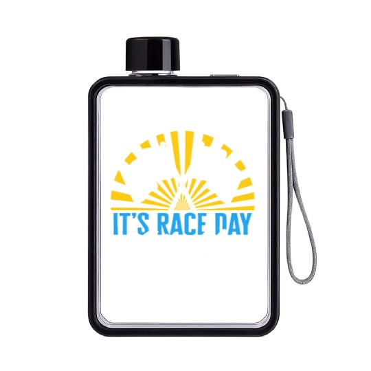 It's Race Day Y'all Flat Water Bottles, Race Day Checkered