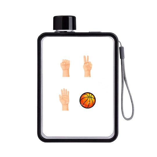 Rock Paper Scissors Nothing Beats Basketball Playe Flat Water Bottles
