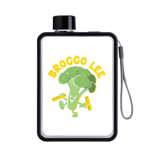 Brocco Lee Vegetable Vegetarian Vegan Broccoli Flat Water Bottles