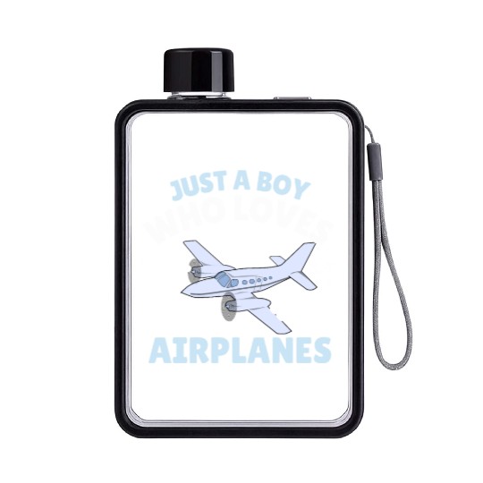 Just A Boy Who Loves Airplanes Toddler Baby Flat Water Bottles