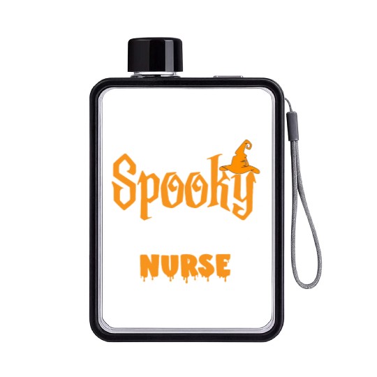 One Spooky Private Duty Nurse Funny Creepy Hallowe Flat Water Bottles