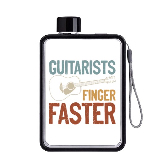 Guitarist Pun Adult Humor Funny Guitar Player Flat Water Bottles