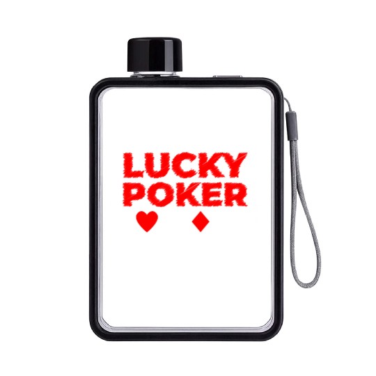 Card Game Blackjack Win Play Flat Water Bottles