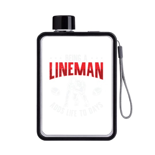 Football Lineman Life Football Player Sports Flat Water Bottles