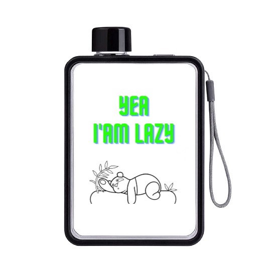 i'm not lazy non removable green Flat Water Bottles