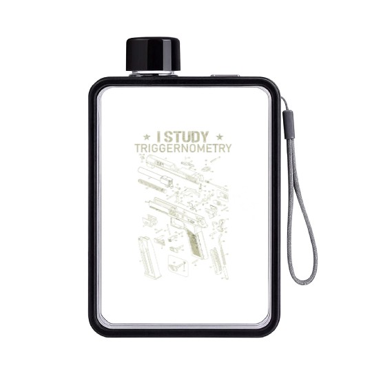 I Study Triggernometry Funny Gun Lover Flat Water Bottles