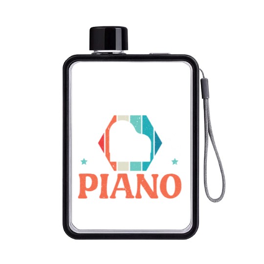 I Just Want To Play The Piano Pianist Instrument Flat Water Bottles