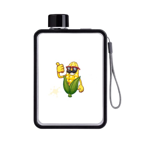 Funny Corn Star Sunglasses Mustache big Postal Service Flat Water Bottles