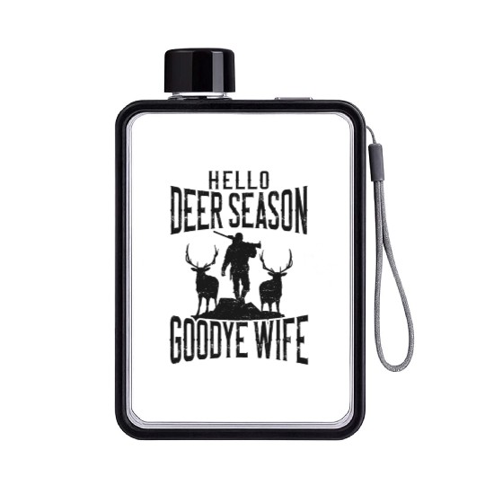 Buck Deer Hunting Hunter Husband Flat Water Bottles