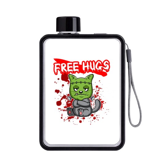 Free Hugs Halloween Sarcasm Scary Creepy Costume Flat Water Bottles