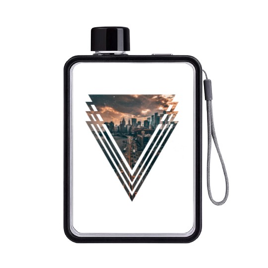 Manhattan in Triangle Flat Water Bottles
