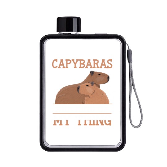 Capybara Lover Women Men Animal Love Flat Water Bottles