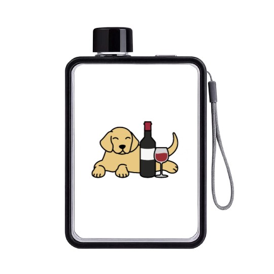 Drink Wine And Pet My Labrador Flat Water Bottles